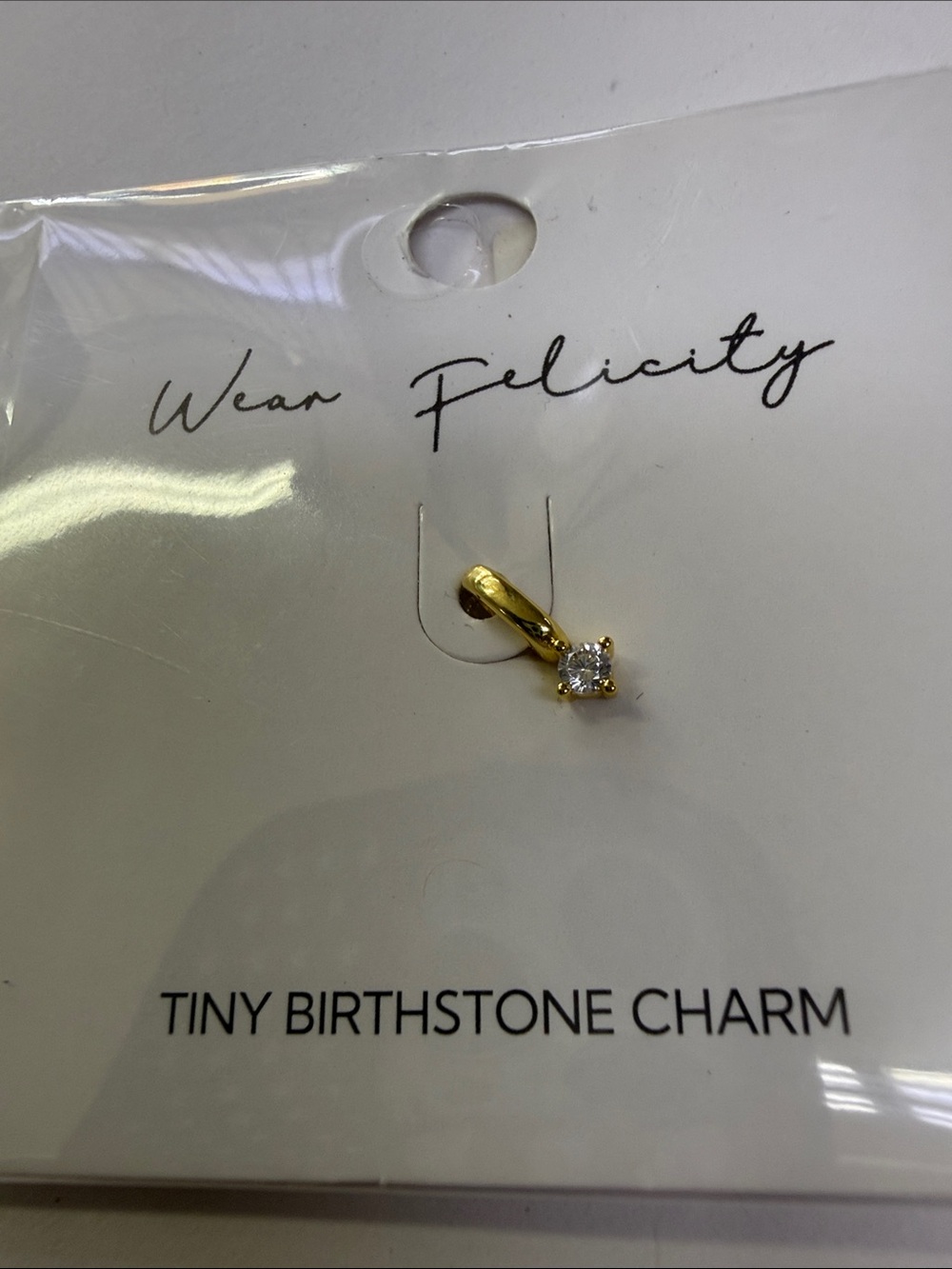 Gold Tiny Birthstone Charm Pendant